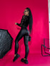 Black imitation leather trousers "WINTER BOOM" HM1005